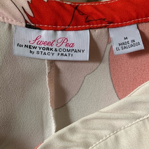 Sweet Pea for New York & Compay by Stacy Frati floral sheer tunic top Medium - Picture 5 of 10